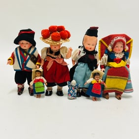 Antique Miniature Dolls Grouping