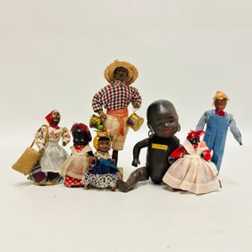 Antique Miniature Black Dolls Grouping