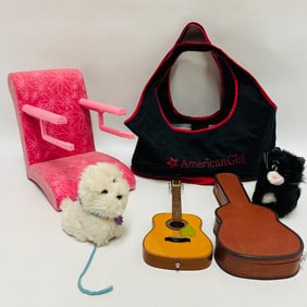 American Girl Doll Treat Chair, Pets and Guitar