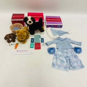 American Girl Doll Pets and Pajamas with Boxes