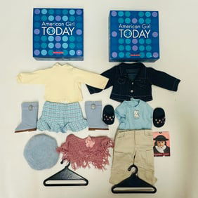 American Girl Doll of Today Clothes Grouping with Boxes