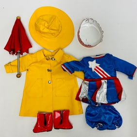 American Girl Doll Molly Slicker, Rain Hat and Miss Victory Outfit