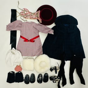 American Girl Doll Samantha Meet Outfit and Plaid Cape