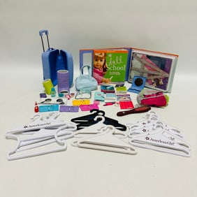 American Girl Doll Suitcase, Get Well Items and School Kit