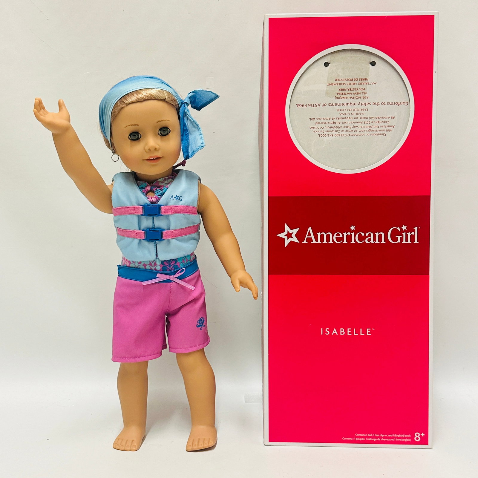American Girl Doll Isabelle Palmer wearing Kanani clothes: American Girl Doll Isabelle Palmer wearing Kanani clothes ------------------ please review all pictures carefully because they are part of the description and show condition issues if any ------------