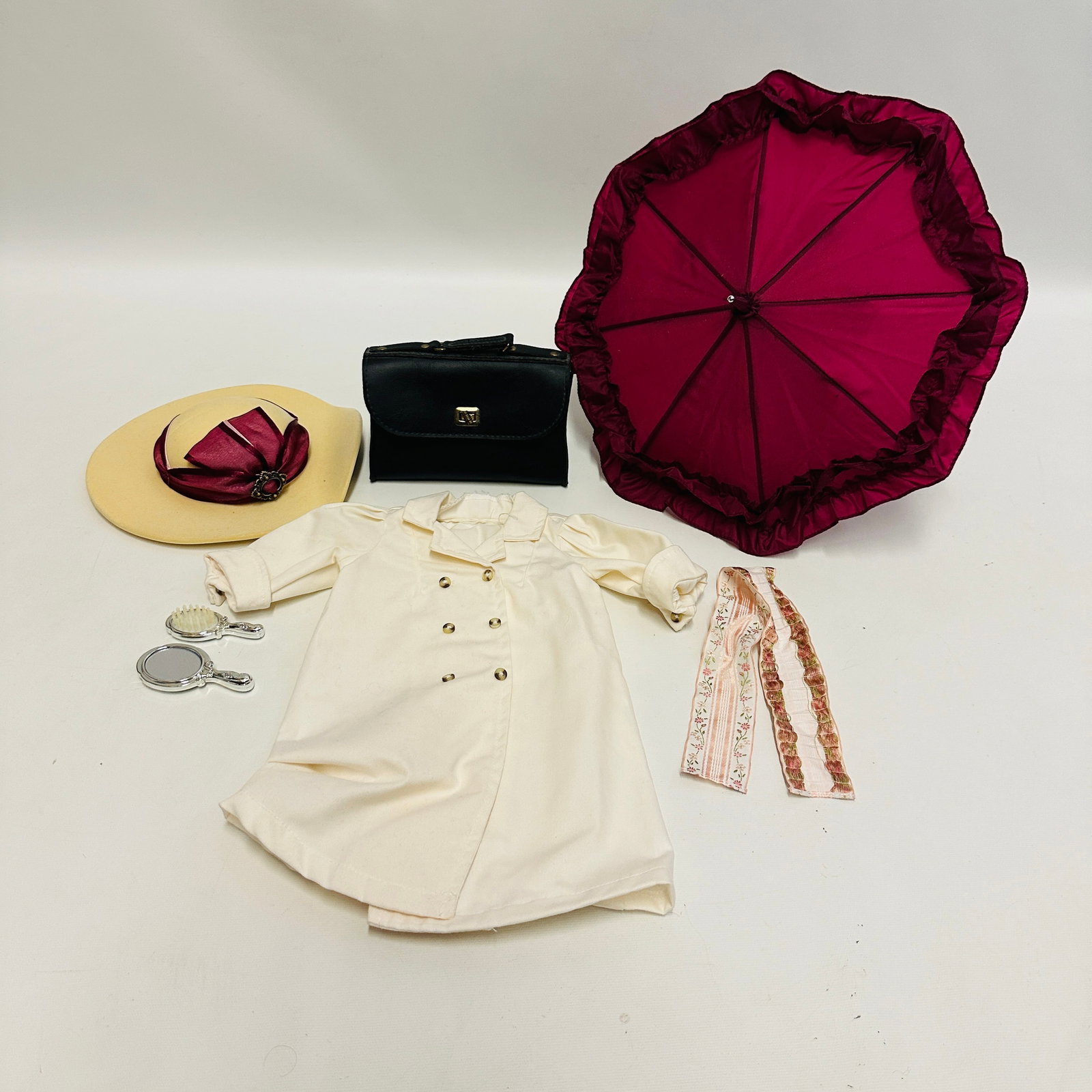 American Girl Doll Historical Samantha Travel Duster, Valise, Umbrella and Hat (1 of 5)