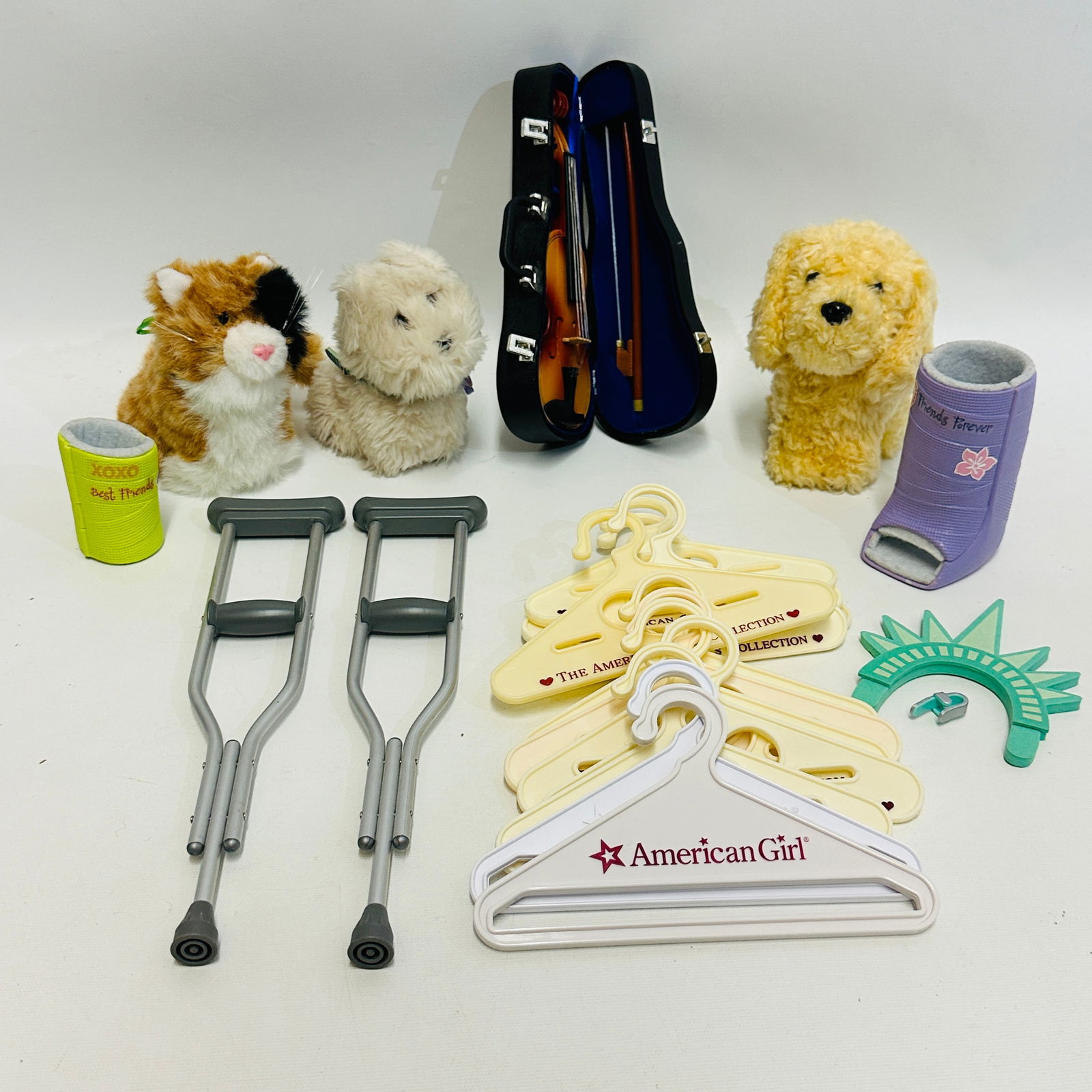 American Girl Doll Violin, Pets and Get Well Items: American Girl Doll Violin, Pets and Get Well Items ------------------ please review all pictures carefully because they are part of the description and show condition issues if any ------------------