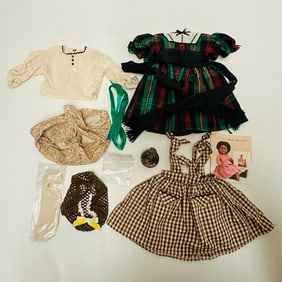 American Girl Doll Addy Christmas Dress and Birthday Pinafore Dress