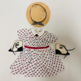 American Girl Doll Addy Summer Dress and Straw Hat