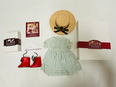 American Girl Doll Kirsten Summer Dress and Straw Hat