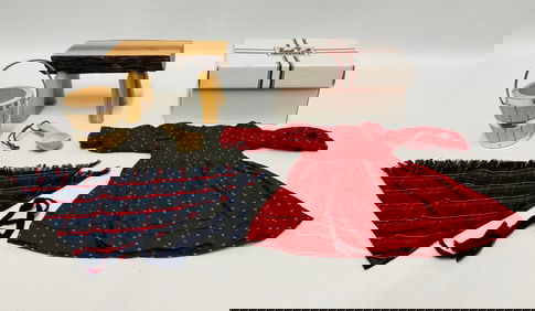 American Girl Doll Kirsten School Dress, Shawl and School Bench