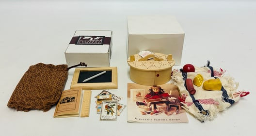 American Girl Doll Kirsten Slate Bag, Supplies and Pioneer School Lunch