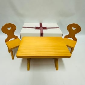American Girl Doll Kirsten Trestle Table and Chairs with Box