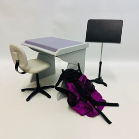 American Girl Doll Truly Me Desk Set, Music Stand and Backpack