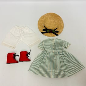 American Girl Doll Kirsten Summer Dress and Straw Hat