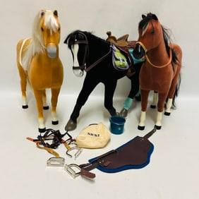 Group of Three American Girl Doll Horses
