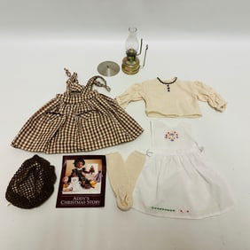 American Girl Doll Addy Birthday Pinafore and Snood