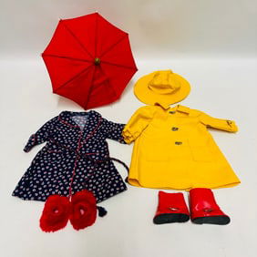 American Girl Doll Molly Raincoat Outfit and Robe