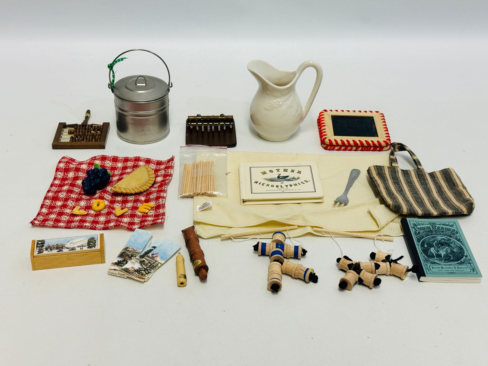American Girl Doll Addy Tin Pail Lunch, Pitcher, Satchel and Supplies (1 of 4)