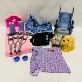 American Girl Doll Get Well, Wheelchair and Pets