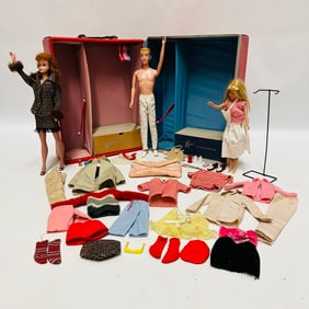 Vintage Barbie Family Dolls with Case and Accessories