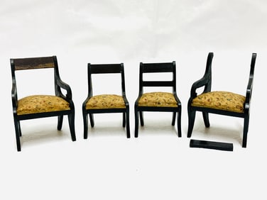Antique German Biedermeier Chairs with Tapestry seats