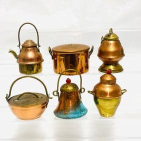 Vintage Copper and Brass Kettle, Teapots and Pots