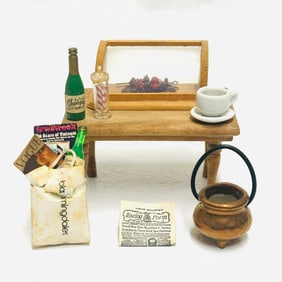 Dollhouse Miniature Breakfast Table Grouping with Teacup