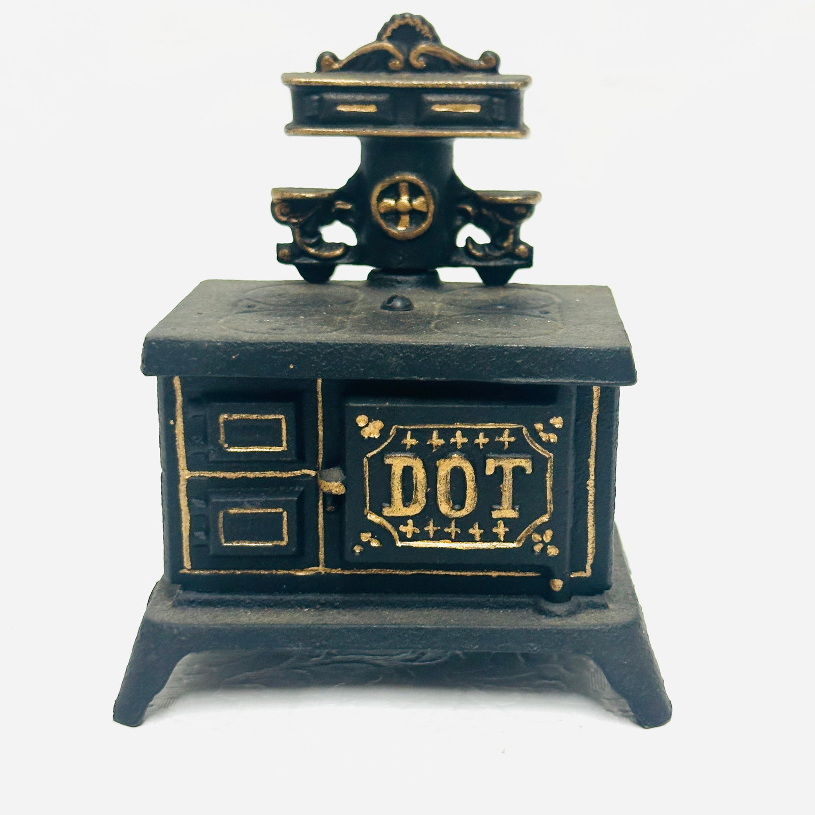 Antique Cast Iron Wood Stove: Dollhouse Miniatures, Antique Cast Iron Wood Stove ------------------ please review all pictures carefully because they are part of the description and show condition issues if any ------------------ 