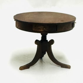 Vintage Pedestal Drum Table with four Drawers