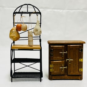 French Bakers Rack and Ice Box