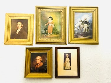 Group of Framed Prints Dollhouse Miniature Old Masters