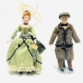 Two Dollhouse Dolls, Lord and Lady of Hazard Hall
