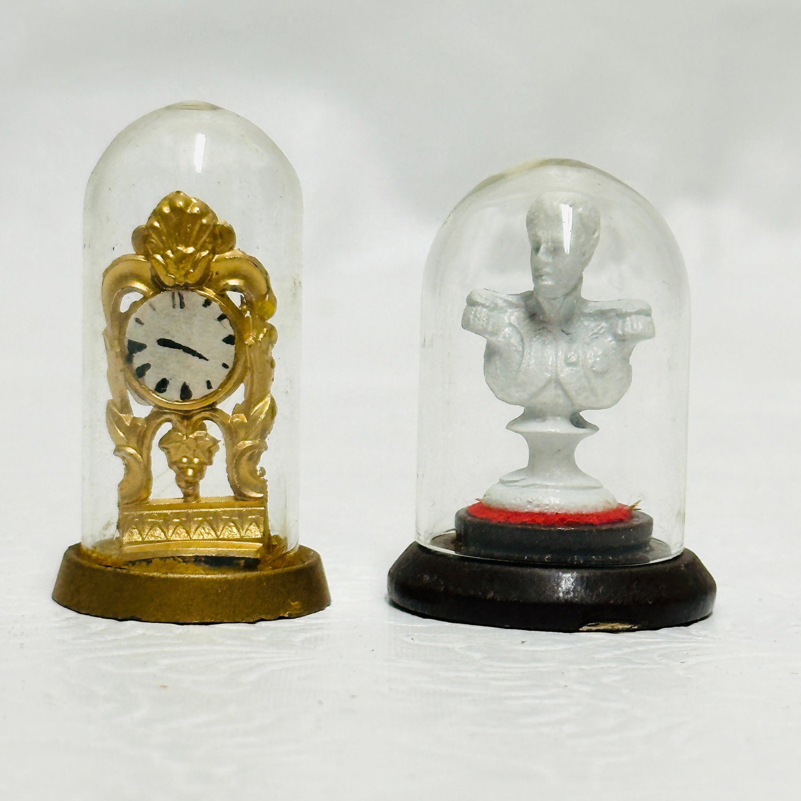 Domed Cloche Mantel Clock and Portrait Bust (1 of 4)
