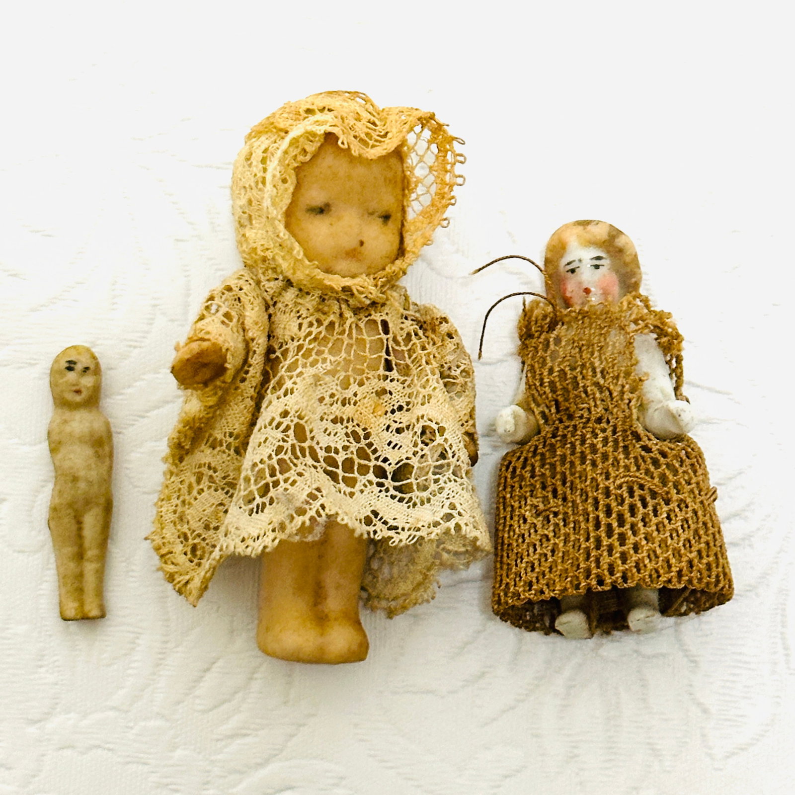 All Bisque Dolls and Frozen Charlotte: Dollhouse Miniatures, All Bisque Dolls and Frozen Charlotte ------------------ please review all pictures carefully because they are part of the description and show condition issues if any ----------