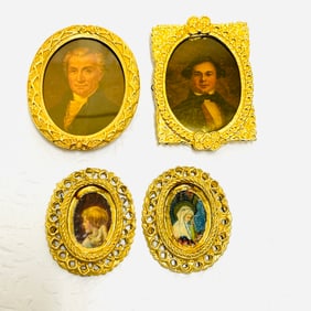 Ornately Framed Dollhouse Miniature Portraits