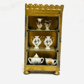 Glass Shelves with Porcelain Vases and Ewers