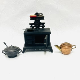 Cast Iron Stove and Copper Tea Kettle