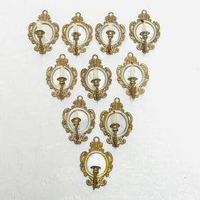 Set of West German Mirror Candle Sconces