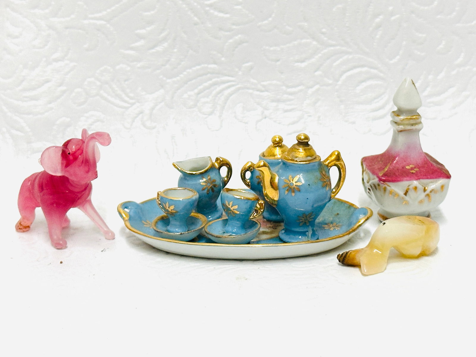 Porcelain Tea Set, Perfume Bottle and Glass Animal (1 of 7)