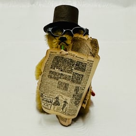 Miniature Mohair Teddy Bear with Hat