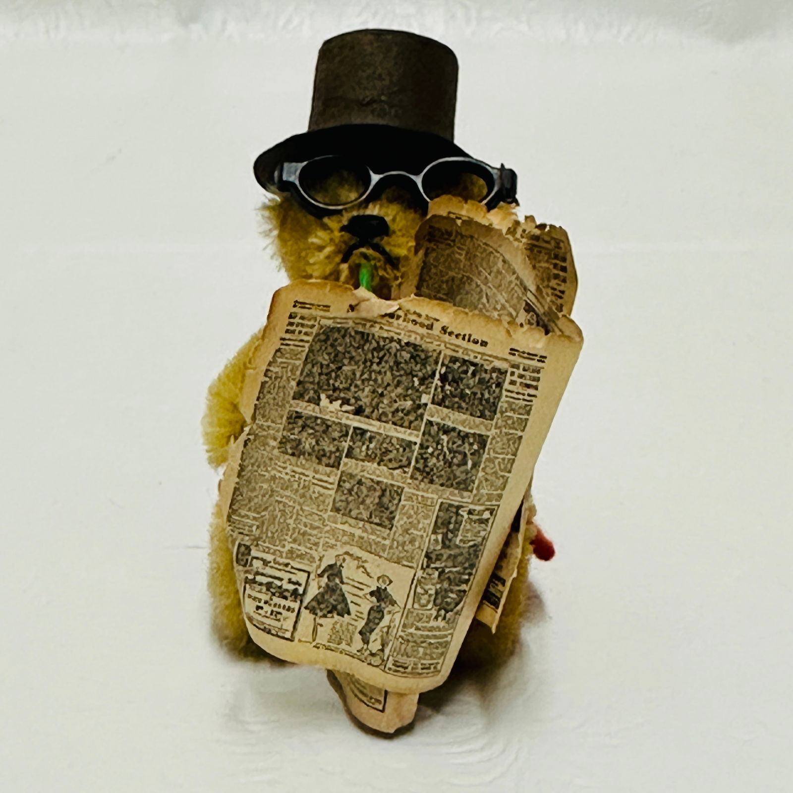 Miniature Mohair Teddy Bear with Hat (1 of 5)