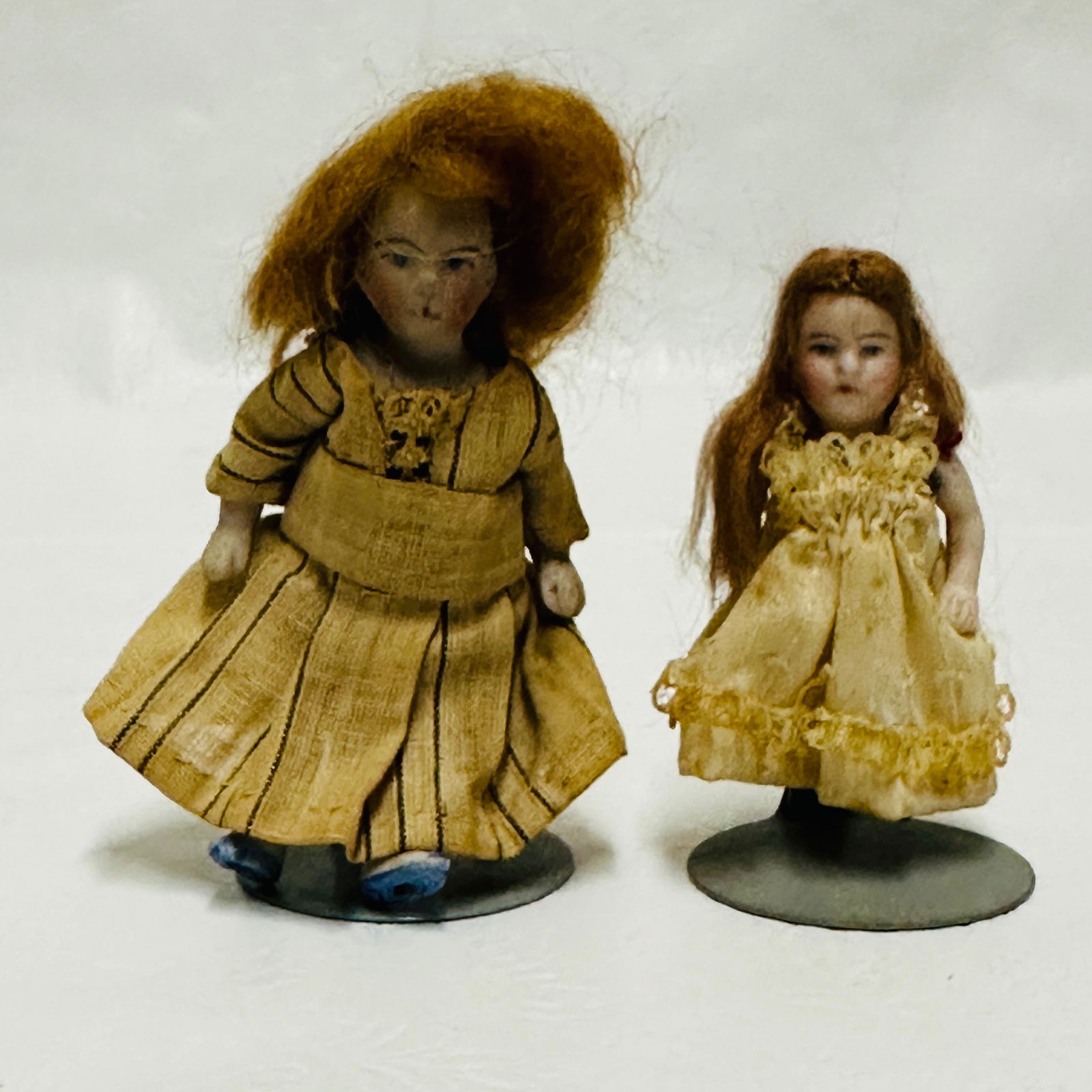 Two Antique All Bisque Dollhouse Dolls (1 of 9)