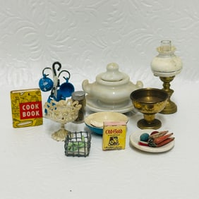 Collection of Dollhouse Miniatures with Tureen
