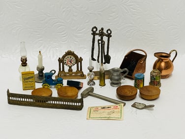 Collection of Dollhouse Miniature Accessories and Tools
