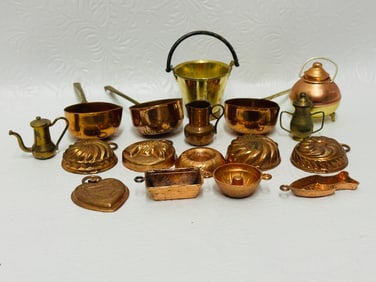 Vintage Copper and Brass Kitchen Cookware