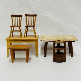 Dollhouse Kitchen Tables and Chairs, Shackman Miniatures