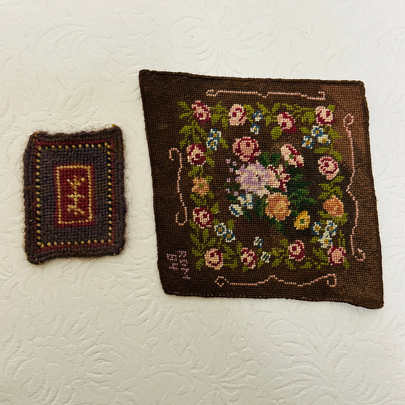 Two Needlepoint Rugs, one Floral (1 of 8)