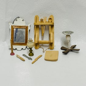 Dollhouse Miniatures, Mirror, Ceiling Fan and Kitchen Essentials