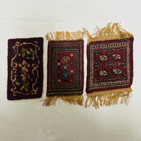 Three Floral and Oriental Needlepoint Rugs, Ruth McCrea 1972